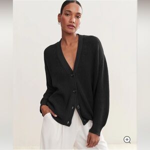 Jenni Kayne Black Cotton Cocoon Cardigan XL
